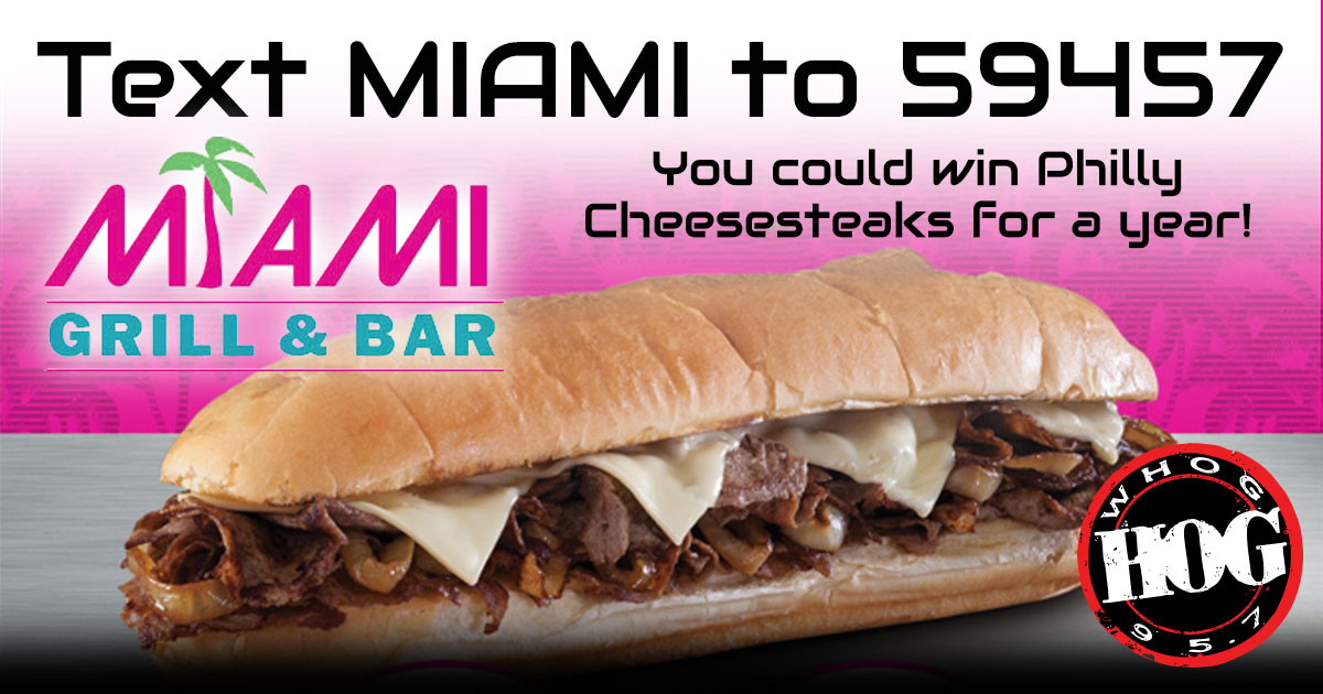Win a year's supply of Philly Cheesesteaks from Miami Grill