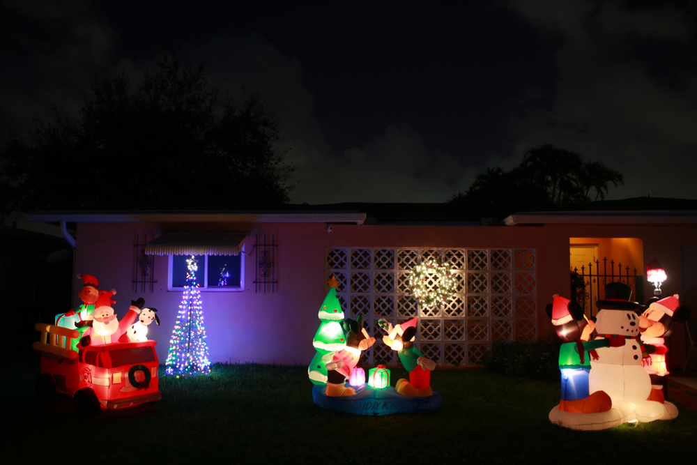 Christmas decorations in yard